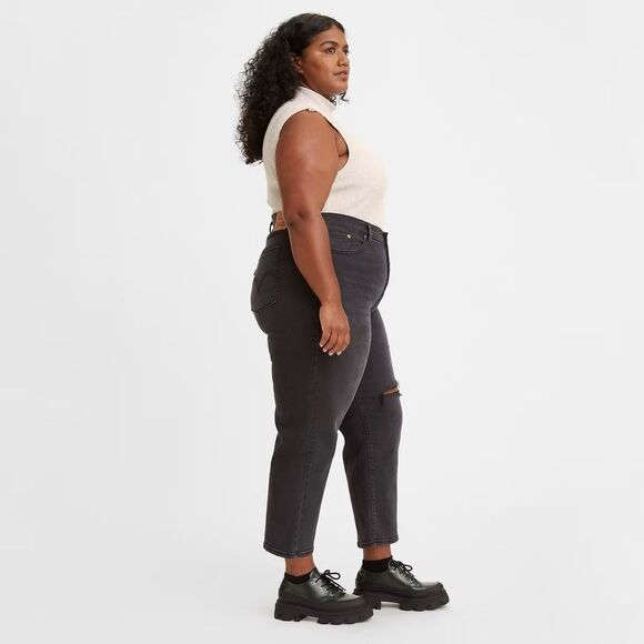 NWT Levi’s Wedgie Straight Leg Cropped Distressed Jeans - Picture 6 of 6